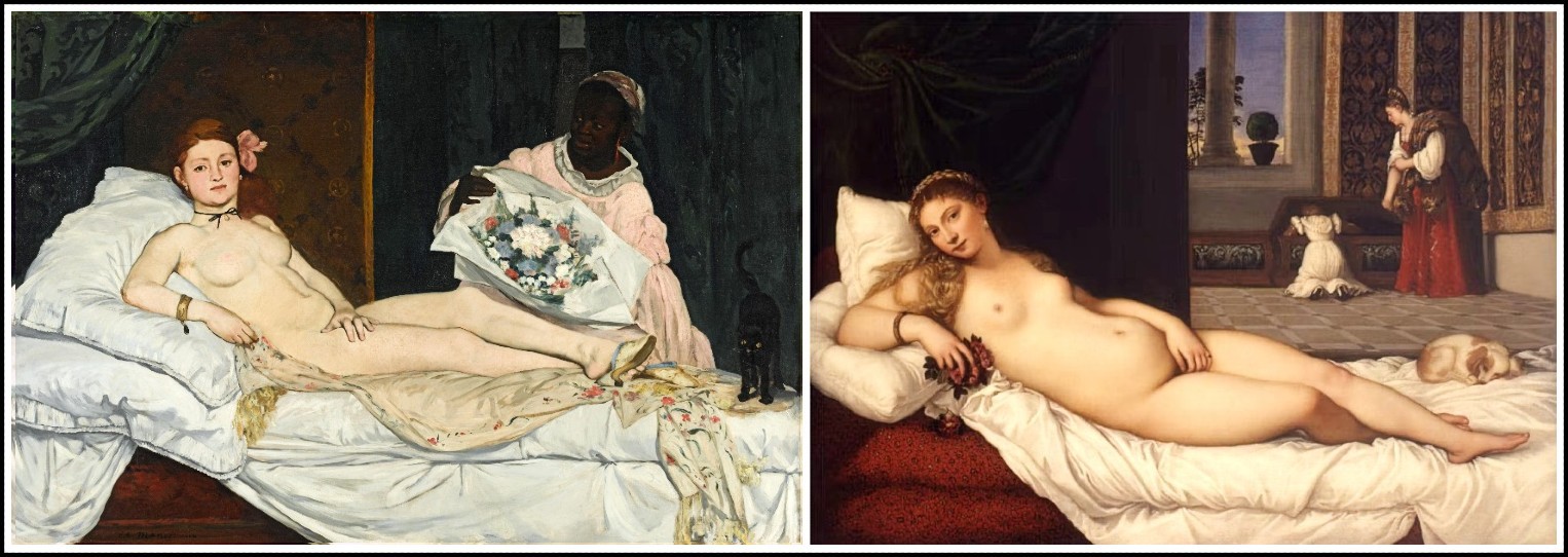 5-2-manet-olympia-1863-titian-venus-urbino-1538
