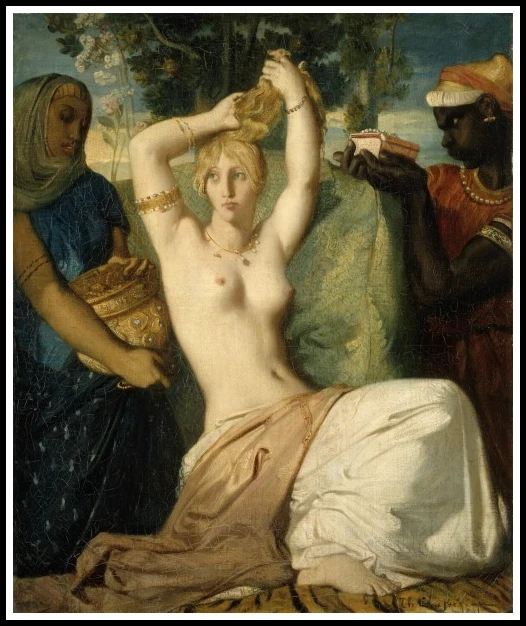 22-theodore-chasseriau-esther-braiding-her-hair-1841