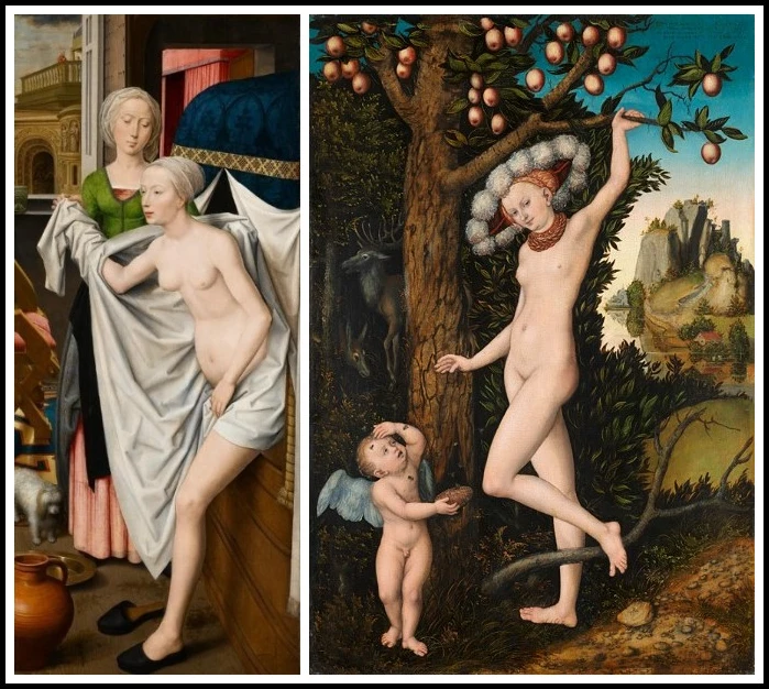 3-hans-memling-bathsheba-1485-lucas-cranach-elder-cupid-venus-1555